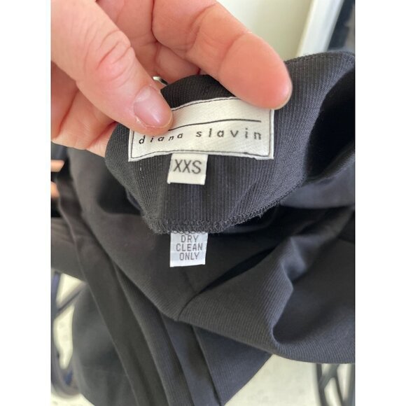 Diana Slavin Womens Trouser Pants Size XXS Black Mid Rise Straight Leg - Picture 8 of 8